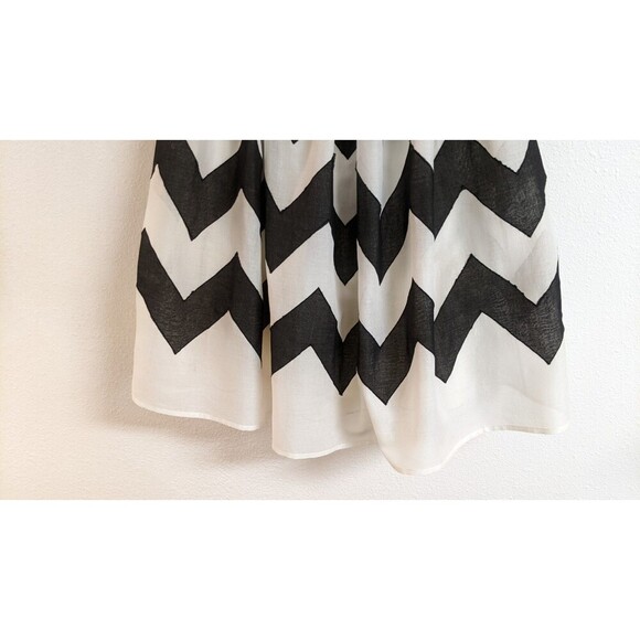 Anthropologie Leifnotes Black/White "Cherie" Chevron Strapless Party Dress SZ 10 - Picture 10 of 11